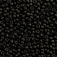 Miyuki rocailles Perlen 11/0 - Opaque semi frosted black 11-401SF